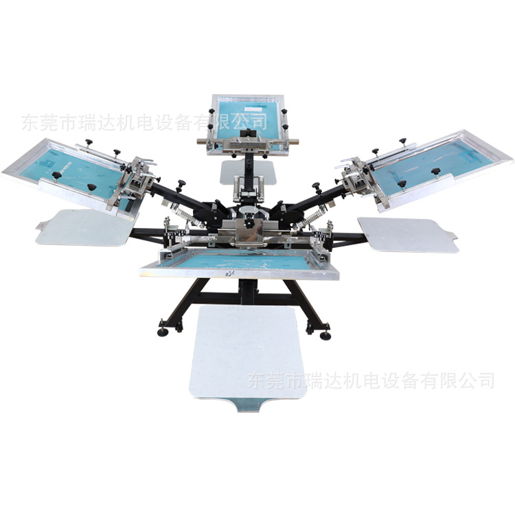 新款 4色加强型双边夹微调丝网印刷印花机 多色丝印机 布料印刷