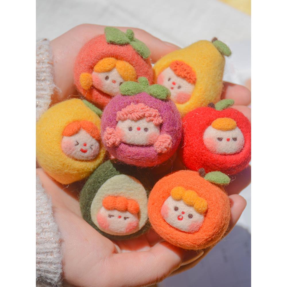 羊毛毛毡戳音乐老树手工DIY可爱的水果娃娃钥匙扣吊坠礼品材料包
