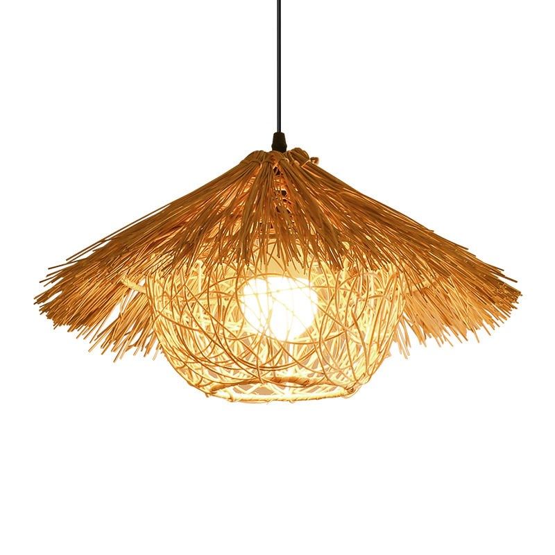 个性草帽灯复古藤编吊灯怀旧艺术灯罩仿古灯民宿饭店竹编灯具,家装灯饰光源,酒店/宴会厅/餐饮吊灯,淘宝优惠券,粉丝福利购,淘宝优惠卷