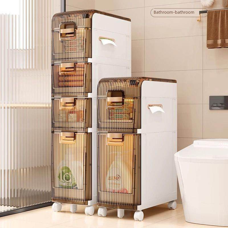 开裂抽屉式储物柜家用浴室卫生间缝隙多层塑料储物柜免安装储物架,收纳整理,收纳柜,淘宝优惠券,粉丝福利购,淘宝优惠卷