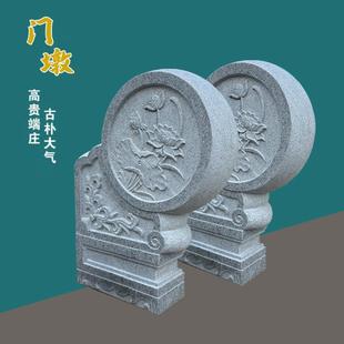 门墩抱鼓石镇宅石狮子貔貅石雕麻石彷古门当石墩花岗岩石鼓一对