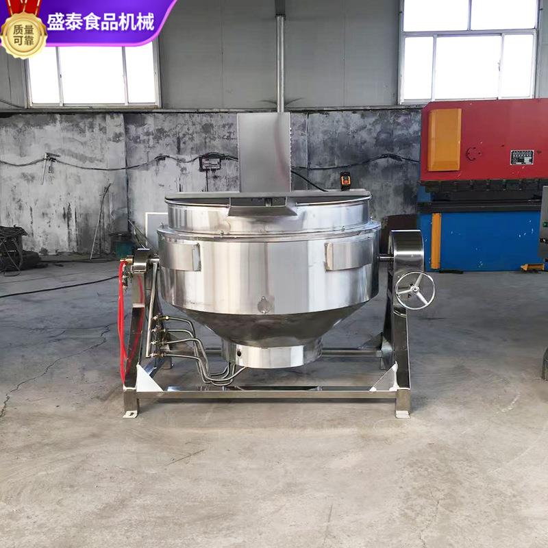不锈钢全自动电加热夹层锅学校食堂餐厅大容量立式可倾卤煮锅