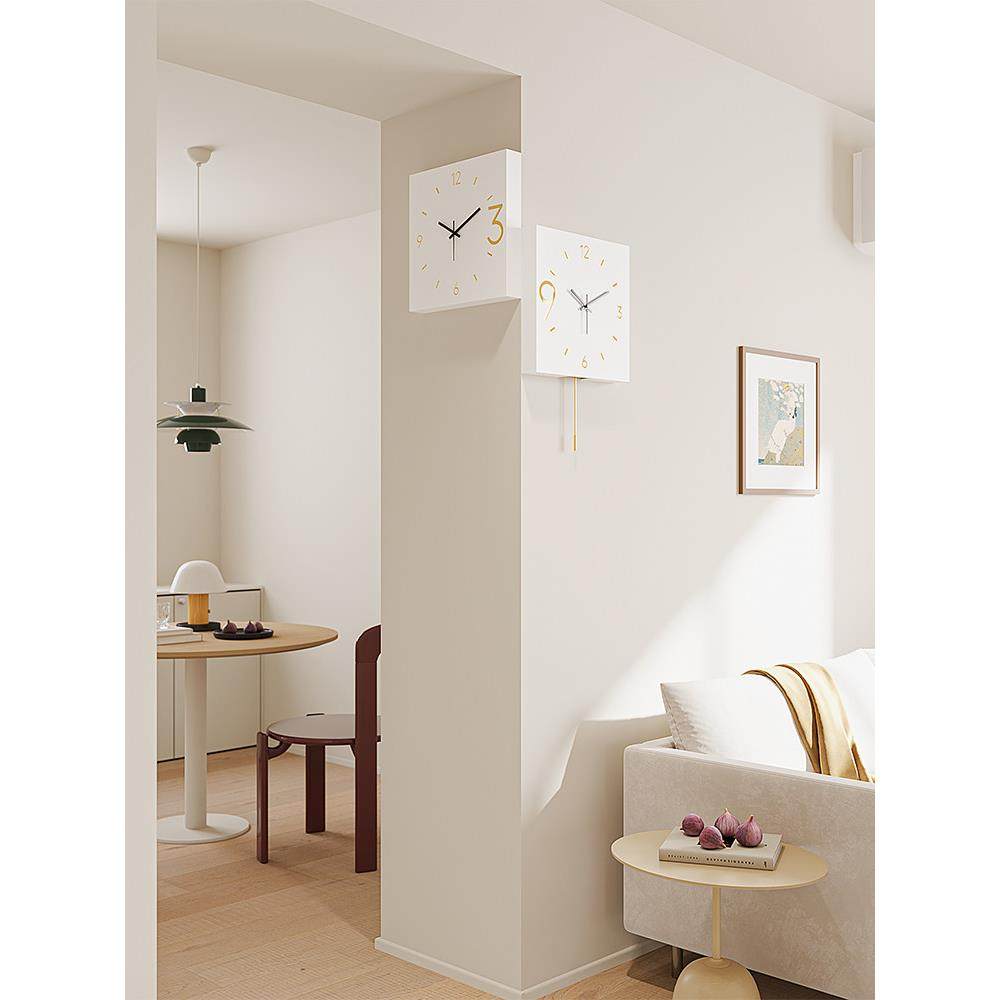 榕时匠造双面转角挂钟钟表客厅2025新款现代简约家用拐角墙角时钟