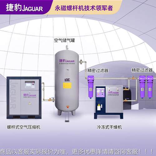 捷0豹空压7.5kw 1匹空机压机一套7.ES10千瓦空5气压缩机变频螺杆