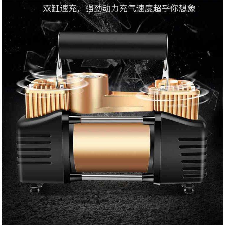 220v双缸电动打气机家用高压小型车载打气筒汽车用轮胎加气打气机