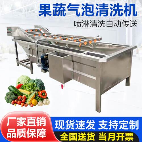 果蔬气泡清洗机多功能水果蔬菜清洗设备全自动流水线商用洗菜机