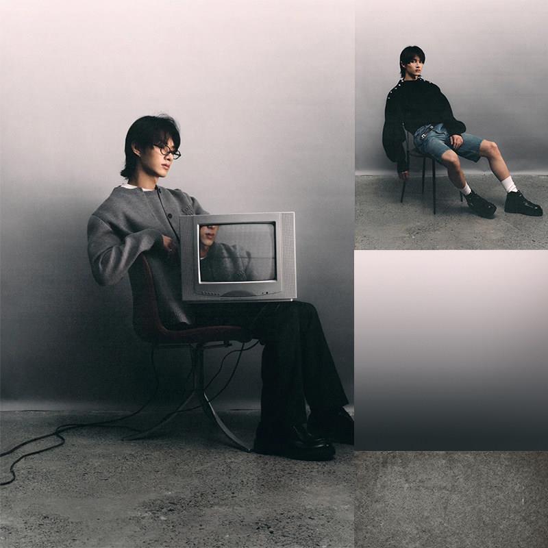 商业影棚男女服装拍摄毕业照写真影楼黑白灰渐变拍照高级感背景纸