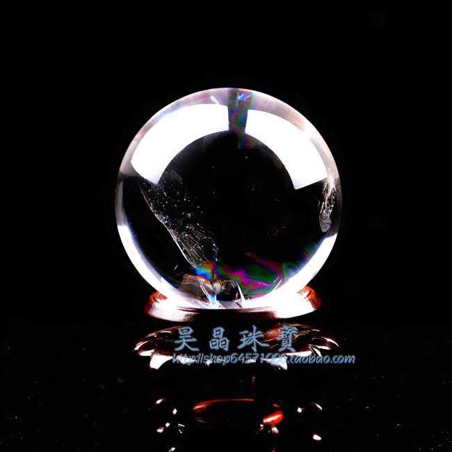 天然水晶球摆件 白水晶球 有求必应风水摆件 原石打磨 一物一图
