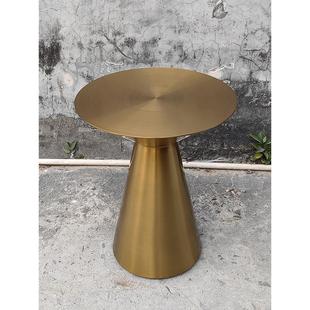 意大利极简覆刻边几客厅锥形设计小桌子轻奢不锈钢拉丝黄铜圆角几