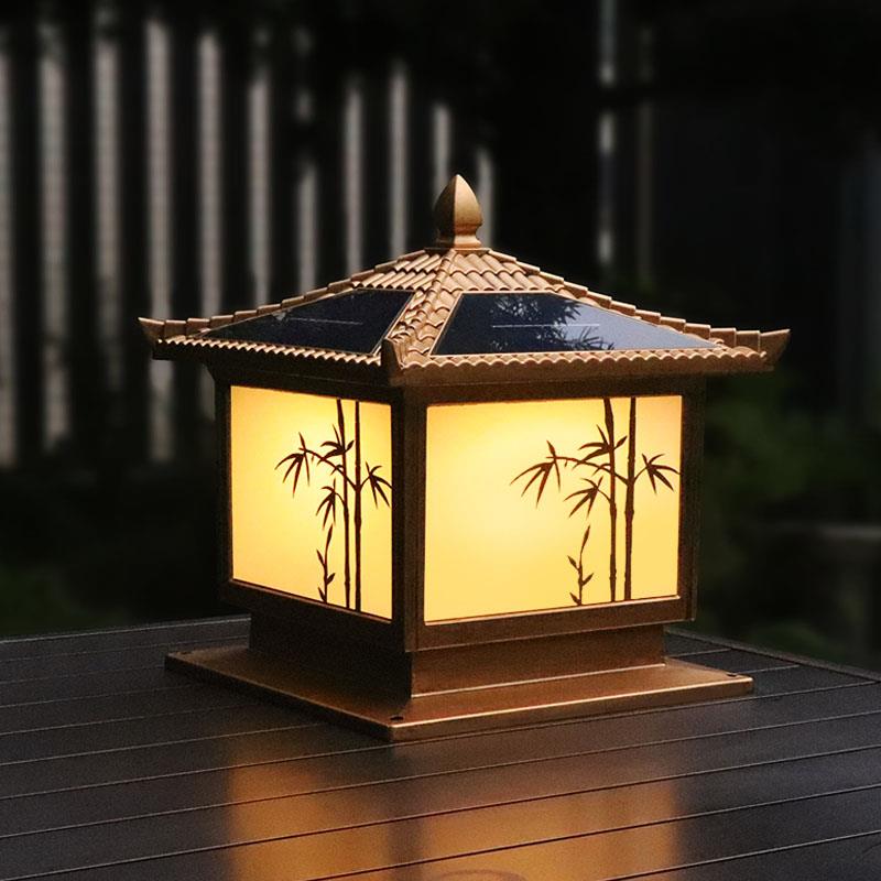 太阳能柱头灯户外防水家用别墅景观庭院围墙大门柱子室外花园柱灯