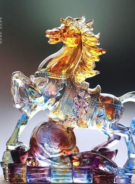 生肖马琉璃风水摆件居家客厅办公摆放装饰乔迁朋友送礼立马如意