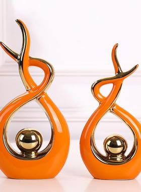 创意客厅摆件轻奢家居电视柜酒柜装饰品简约现代软装工艺品陶瓷