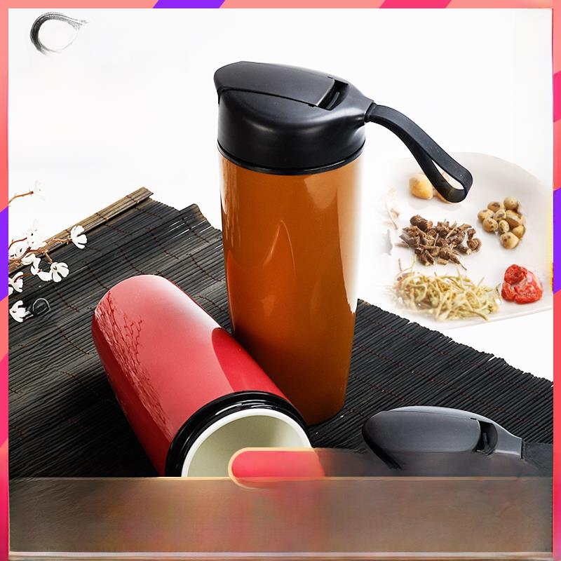 男女双层隔热陶瓷衬垫，简单，大容量，便携式车载户外泡茶，保健