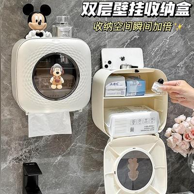 卫生间抽纸盒厕所纸巾盒壁挂式卷纸筒盒卫生纸防水置物架湿厕纸盒