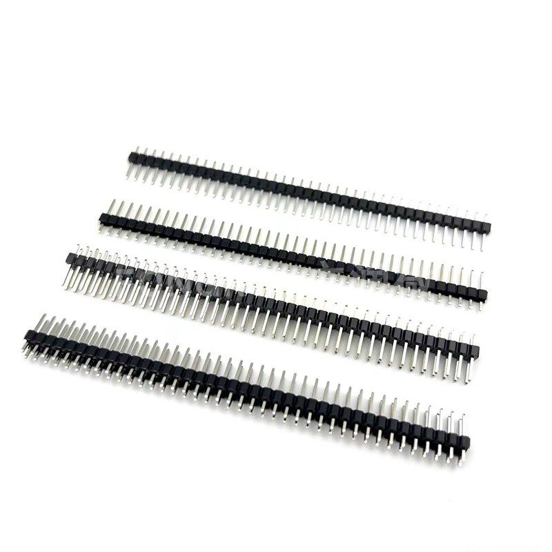 254MM间距 弯针镀金环保单排排针1*40P 双排排针2*40PZ 彩色排针