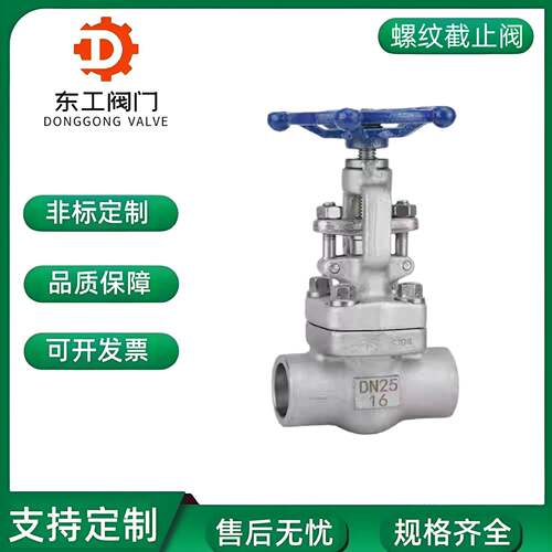 J11WH-162540P温蒸汽304316L不锈钢锻钢内螺纹焊接承插焊截止阀
