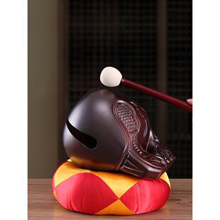 桂柚木木鱼佛门道家法器道观家用解压静心老式大号实木木雕法器
