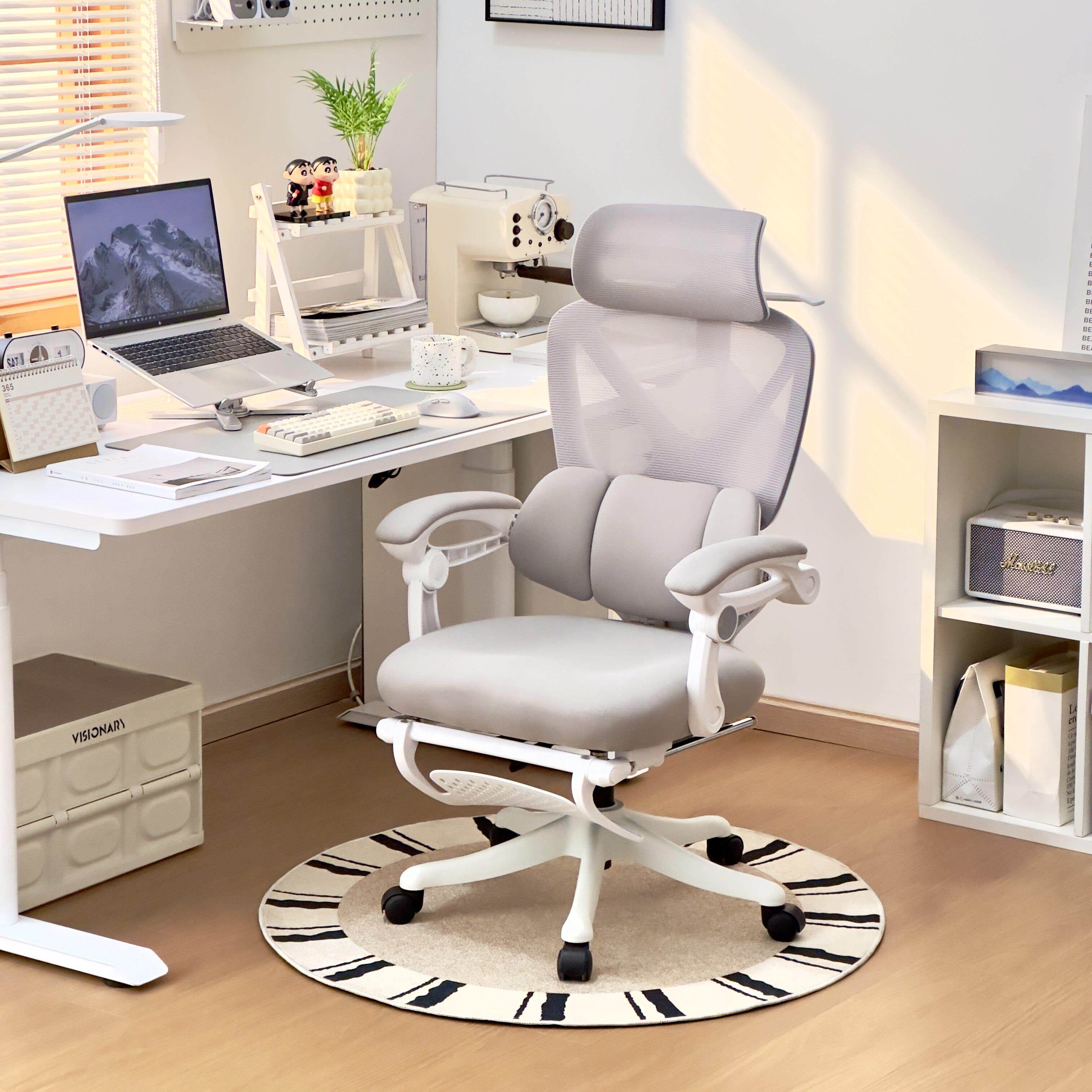 人体工学椅子女生电脑椅家用舒适久坐书桌椅电竞椅可躺办公座椅