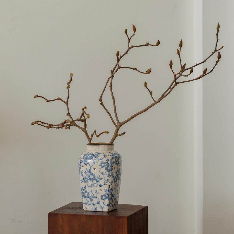 宋代美学花瓶青花瓷摆件客厅插花陶瓷景德镇覆古新中式高级感水培