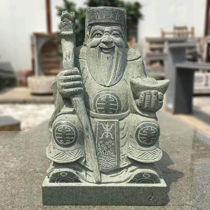 土地公福德正神石雕青石土地婆佛像摆件寺庙供奉家用户外神像镇宅