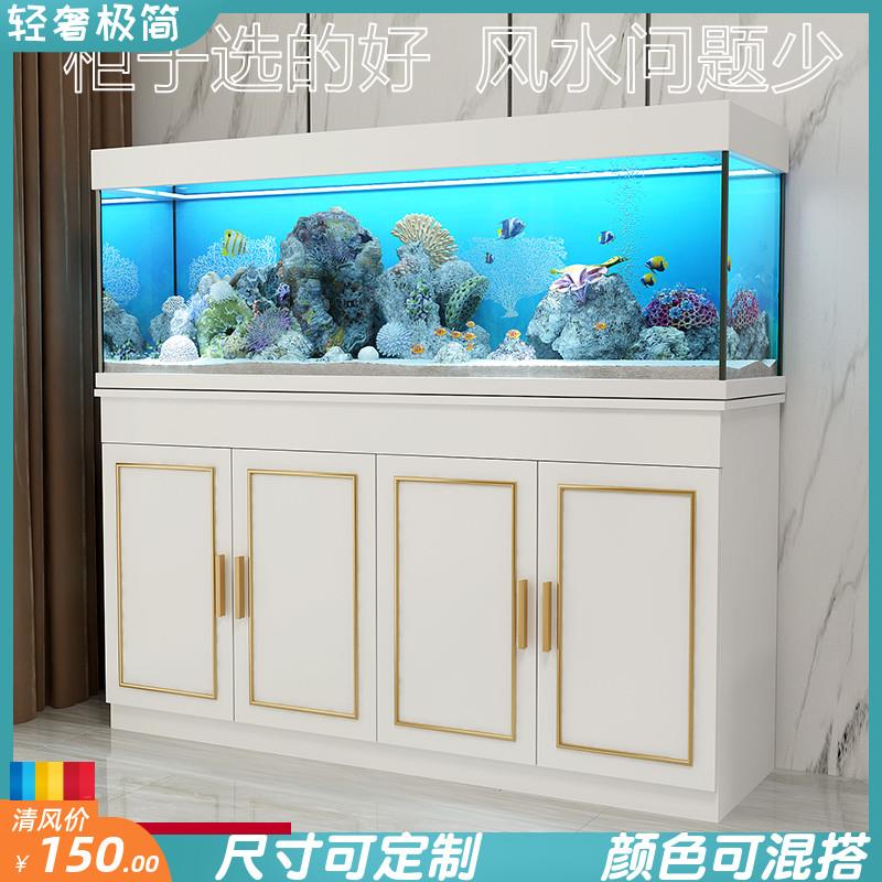 轻奢鱼缸柜底柜客厅家用隔断架子底座柜子水族箱订做承重大中小型