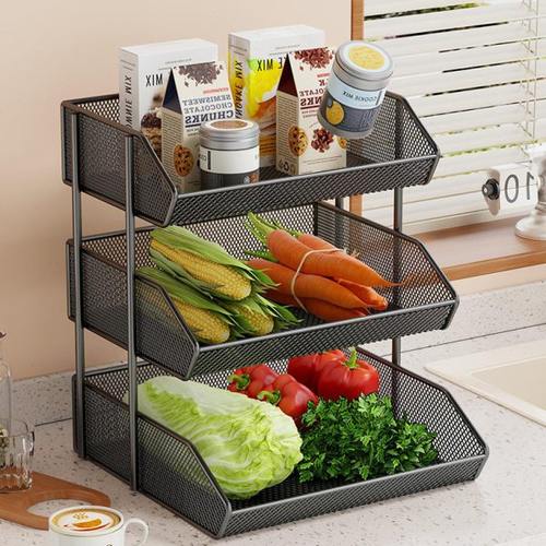 厨房置物架台面多层蔬果收纳篮家用洗手间储物架洗漱用品放置架子