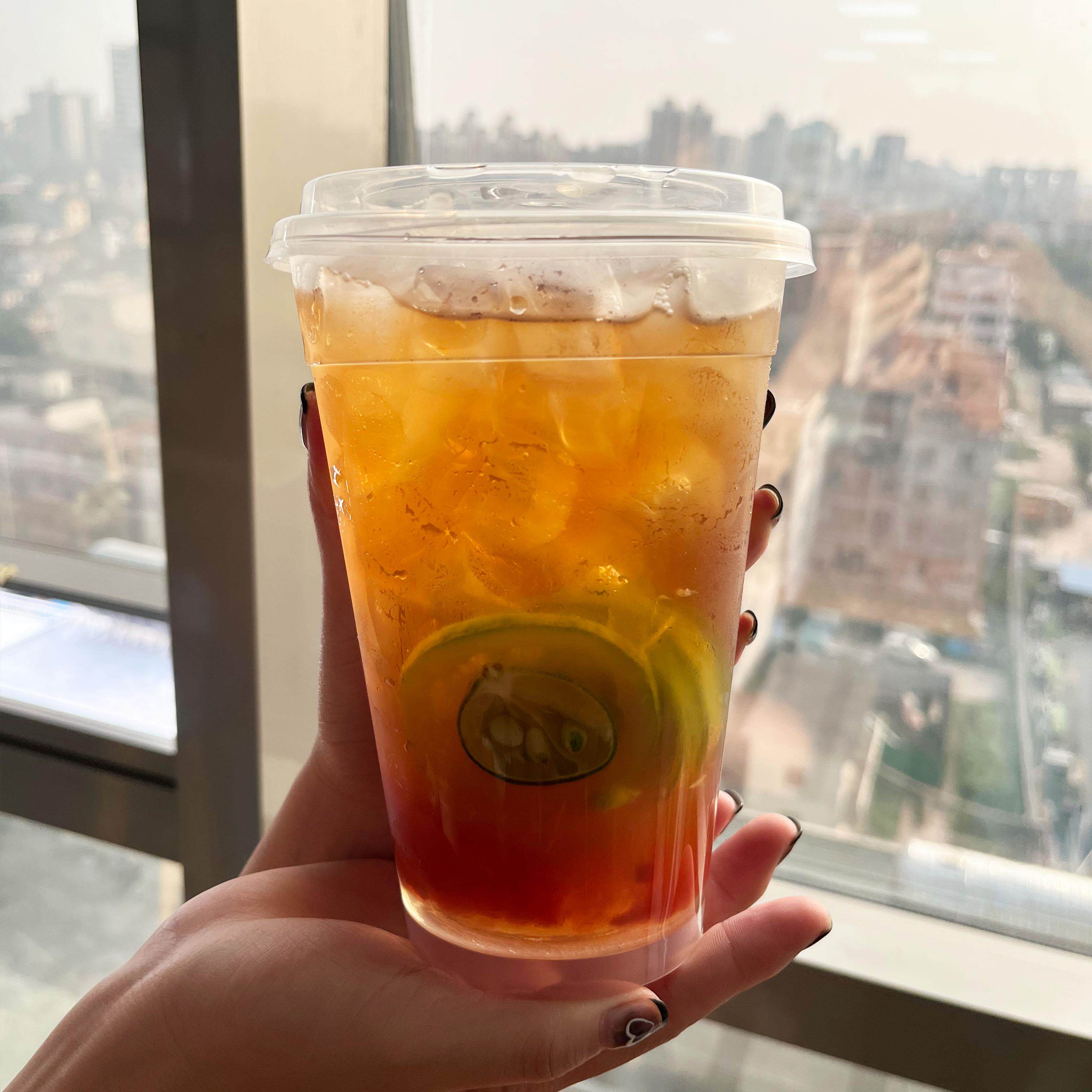 119口径1000注塑杯超大霸王杯水果桶网红超大奶茶杯一次性带盖子