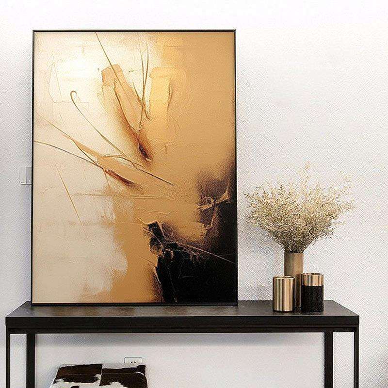 外贸纯手绘油画大副抽象高级感卧室画玄关餐厅客厅装饰画肌理油画