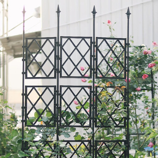 爬藤架黑色网格篱笆攀蔷薇简约藤蔓围栏支撑茉莉落地花墙铁艺支架