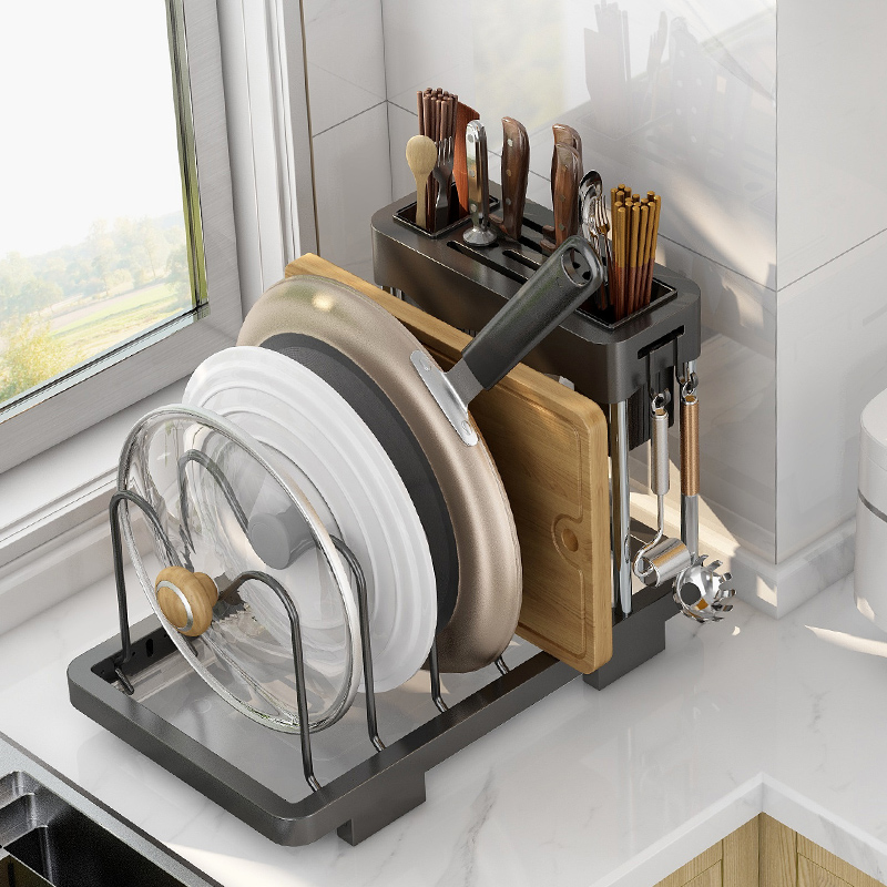 厨房锅盖架台面多功能家用置物架案板收纳架菜板架多层砧板架神器