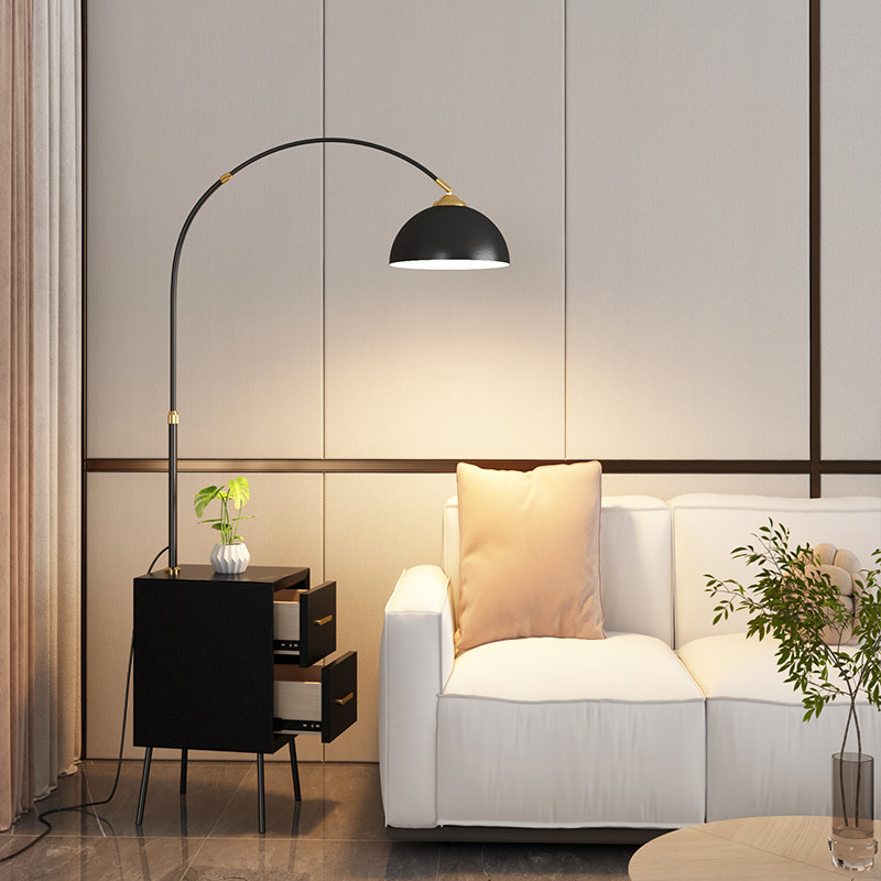 客厅钓鱼灯落地灯沙发边几卧室床头柜高级设计感轻奢置物美式台灯,家装灯饰光源,置物功能落地灯,淘宝优惠券,粉丝福利购,淘宝优惠卷