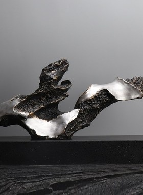 现代新中式创意雕塑摆件书房桌面工艺品客厅玄关办公室风水装饰品