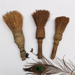 怀旧纺线刷子收藏老物件民俗老农具老纺车纺线工具影视道具摆件