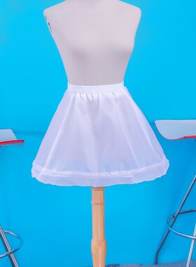儿童裙撑花童内衬公主裙衬裙短款一道钢圈可调节松U紧带蓬蓬女童