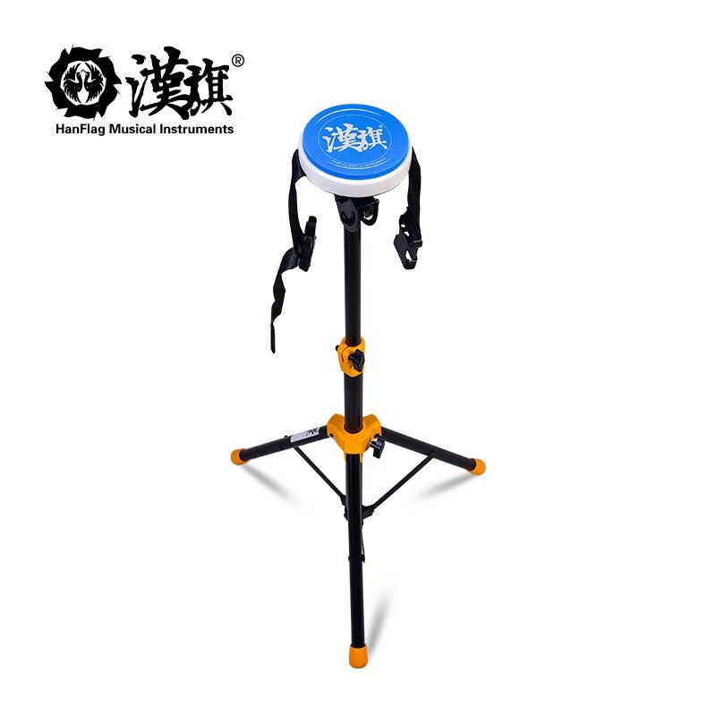 绑腿哑鼓迷你哑鼓垫4寸便携式练习打击板蓝色+D支架