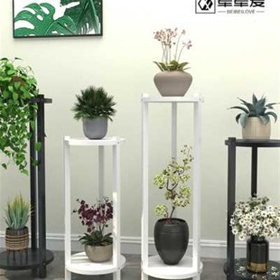 室内铁艺花架子客厅落地组合圆形花台阳台绿萝吊兰植物花盆置物架