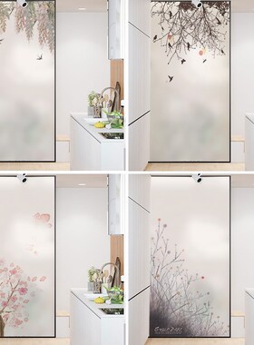 厨房玻璃贴纸窗户磨砂贴膜透光不透明遮挡膜遮光防窥防走光静电贴