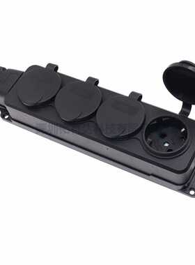 EU插头大功率16A橡胶防水插板公母插座电源连接器欧标防雨4位排插