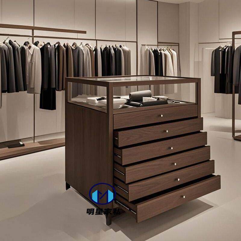 服装店中岛流水台展示柜复古珠宝首饰柜玻璃饰品展示柜斗柜展示台