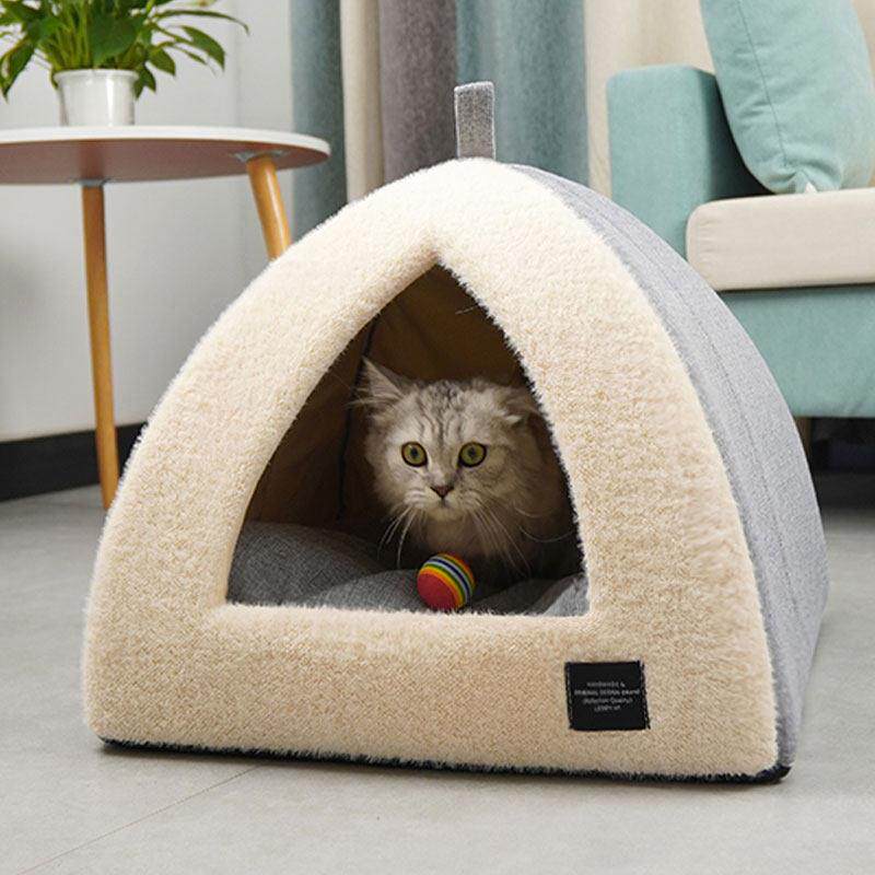 蒙古包猫窝半封闭防风保暖幼猫猫屋冬季保暖猫房子猫床冬天宠物窝