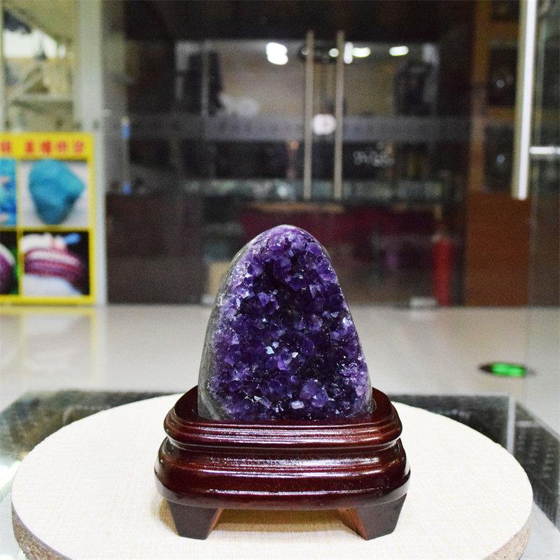 乌拉圭天然紫水晶簇帝王紫原石水晶洞居家客厅办公玄关装饰小摆件