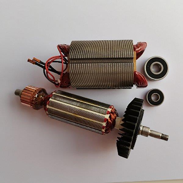 1套 银色+黑色 金属 AC220-240V 电枢转子定子轴承套装 角磨机电