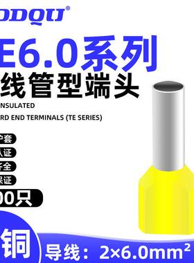 TE6010,6012,6014,6018尼龙双线管型接线端子形并线鼻子冷压CE