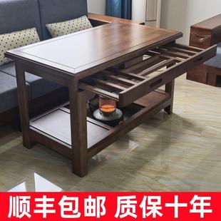 烤火桌子家用实木折叠烤火架楠竹简易冬季炕桌1.2米长方形取暖桌