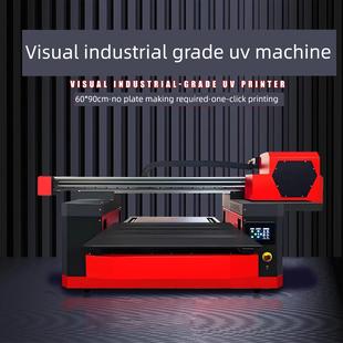 小视觉定位6090Uv打印机水晶标签亚克力金属板铭牌不锈钢塑料印刷