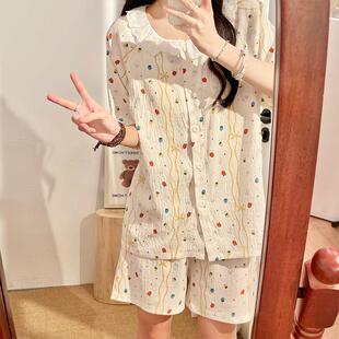 采购产品带乳房衬垫的月子服，夏季薄产后睡衣，怀孕短袖短裤，护