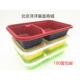 一次性餐盒长方形两格带盖子100套750ml打包盒饭盒快餐盒 便当饭