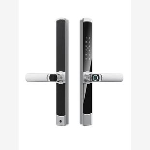 断桥铝指纹锁德国进口智能门锁密码 锁极窄推拉门C级防盗锁芯户外