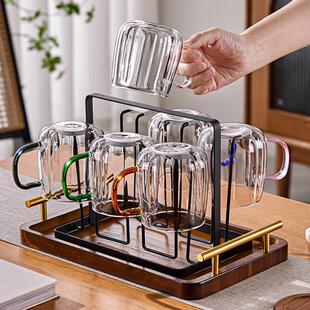 雅港南瓜玻璃杯套装轻奢高级感家用喝水杯子客厅待客泡茶杯带把手