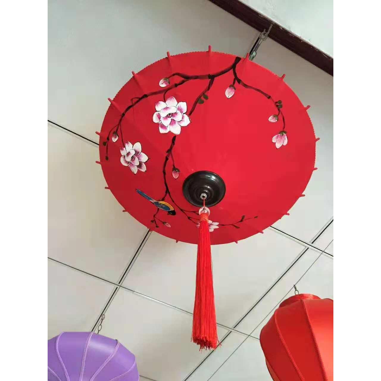 中国风新中式雨伞灯具创意手绘灯笼餐厅茶楼过道火锅店仿古吊灯